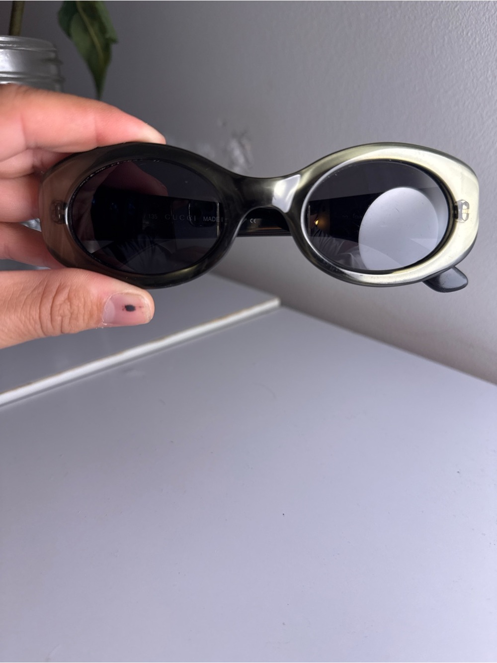 Vintage Gucci GG 2408/S Olive green sunglasses 1990s